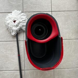 O-Cedar EasyWring Microfiber Spin Mop, Bucket Floor Cleaning System, Red, Gray, Standard