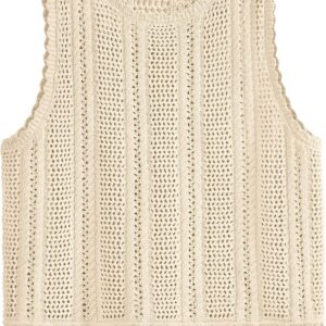 KIRUNDO Beach Vacation Clothes for Women Spring Summer Crochet Sweater Vest Tank Tops Cover Ups Resort Cruise Outfits 2026