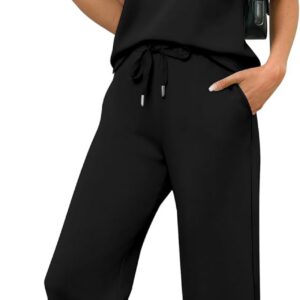 Sampeel Two Piece Sets for Women Summer Vacation Outfits Cap Sleeve Tops Lounge Matching Sets Clothing Beach Fashion Clothes